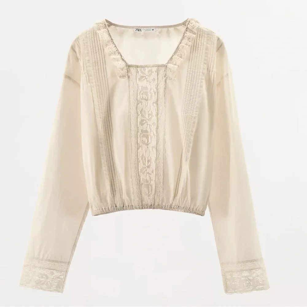 Zara Lace trim blouse/shirt